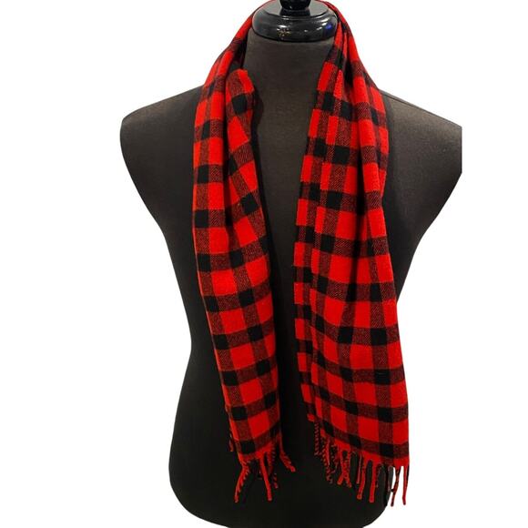 Vtg Smith's Bermuda Scarf 100% Pure New Wool Made in Scotland Buffalo Check - Picture 2 of 4